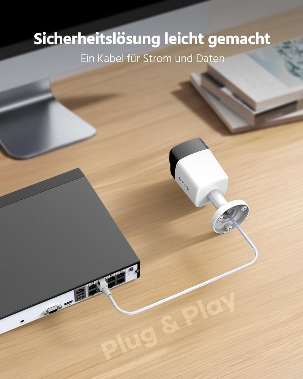 ANNKE H500 3K PoE Überwachungskamera Set Aussen, 8X 3K PoE Kamera mit Mic, 8CH H.265+ 2TB HDD NVR für 24/7 Videoüberwachung, KI Personen-/Fahrzeugerkennung, IP67 Wasserfest, Farbige Nachtsicht