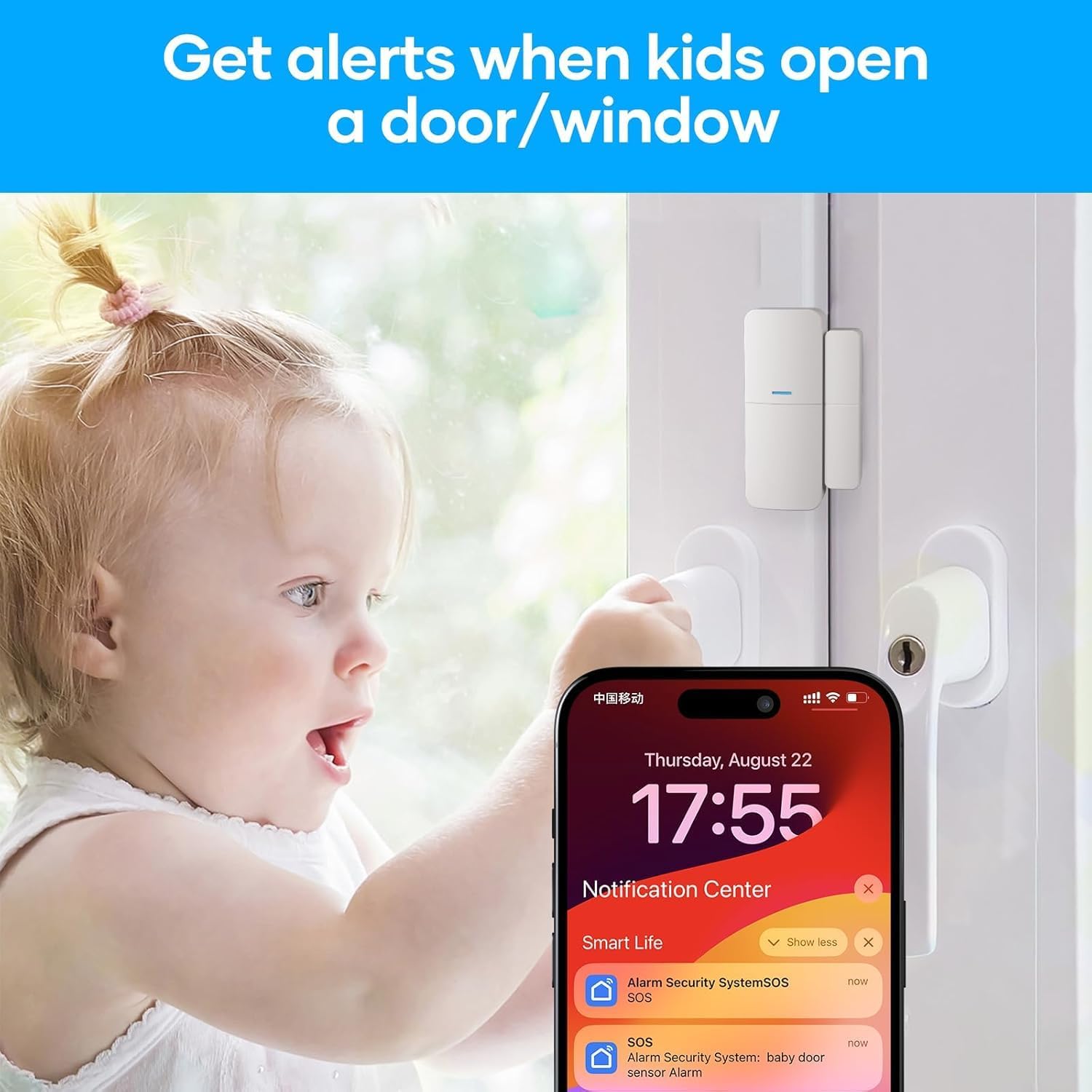 AGSHOME Alarmanlage, kabellos, 15 Stück, WLAN, Sicherheit, Einbrecher System kabellos, 120 dB, Sicherheitssets für zu Hause, erweiterbar – kompatibel mit Alexa, Google Assistant