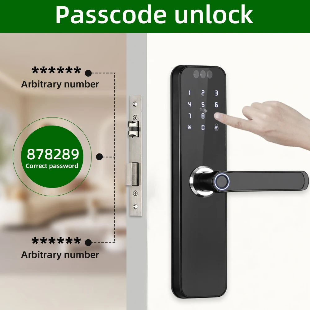 Serrure connectée intelligente WiFi – Reconnaissance faciale 3D, empreinte