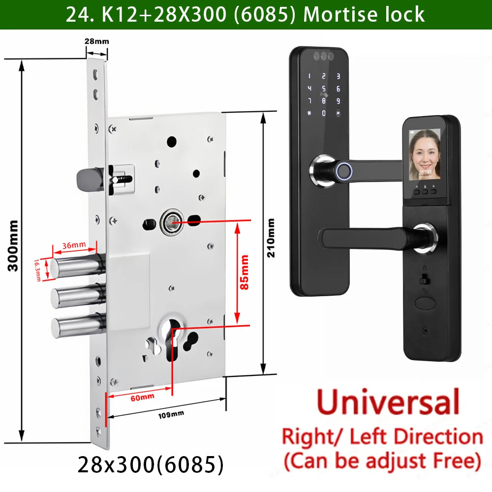 Serrure connectée intelligente WiFi – Reconnaissance faciale 3D, empreinte