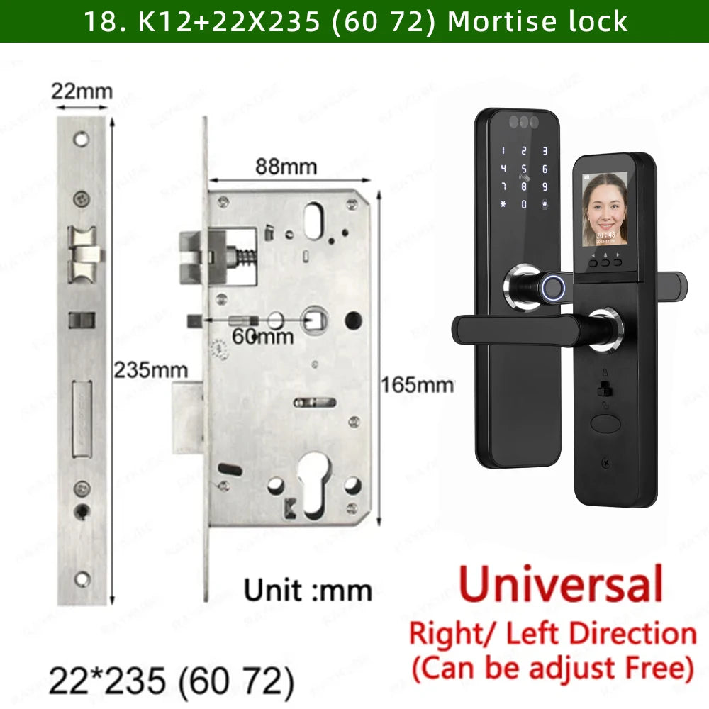 Serrure connectée intelligente WiFi – Reconnaissance faciale 3D, empreinte