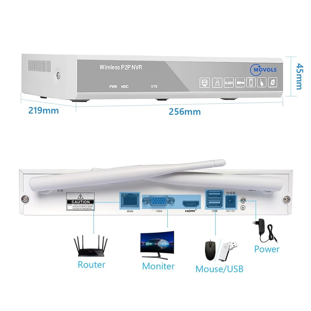 Kit de vidéosurveillance intelligent Sans Fil MOVOLS Vision Nocturne Couleur - Serrures connectée, intelligentes et sécurisées, iSmartLock.fr