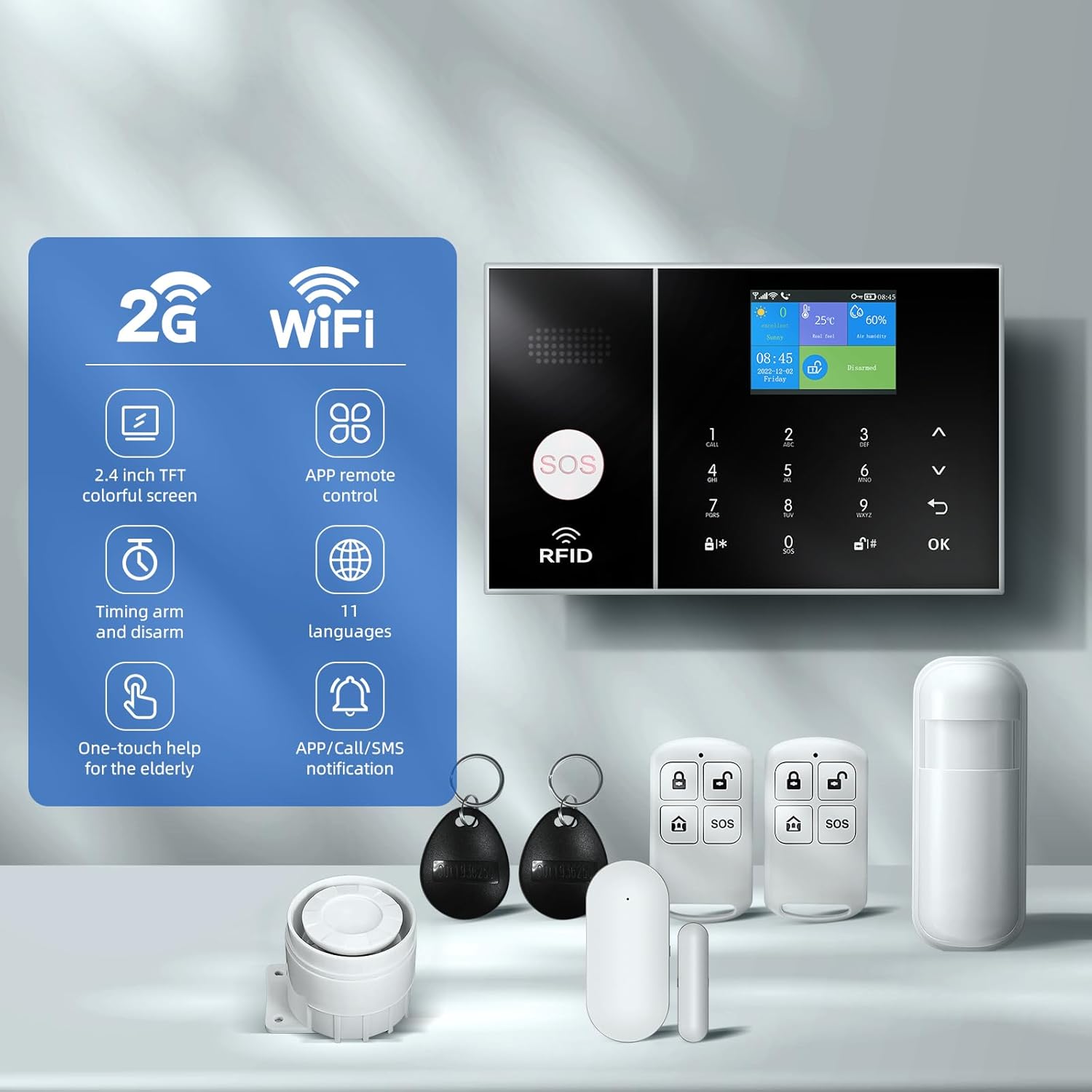 Système d’alarme Wi - Fi GSM, alarme maison connectée, sécurité domestique intelligente, kit alarme sans fil - Serrures connectée, intelligentes et sécurisées, iSmartLock.fr
