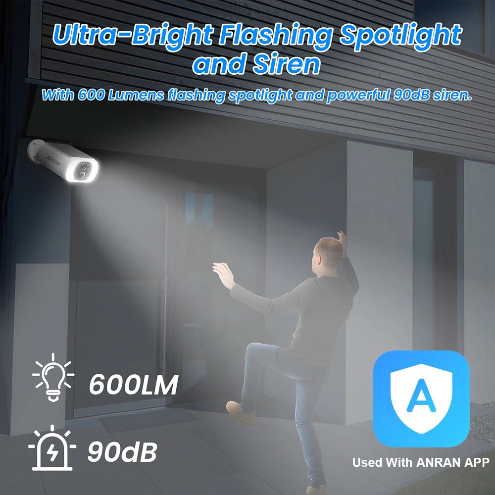 Caméra de Surveillance WiFi Solaire ANRAN C3 – 3MP Full HD, Vision Nocturne Couleur - Serrures connectée, intelligentes et sécurisées, iSmartLock.fr