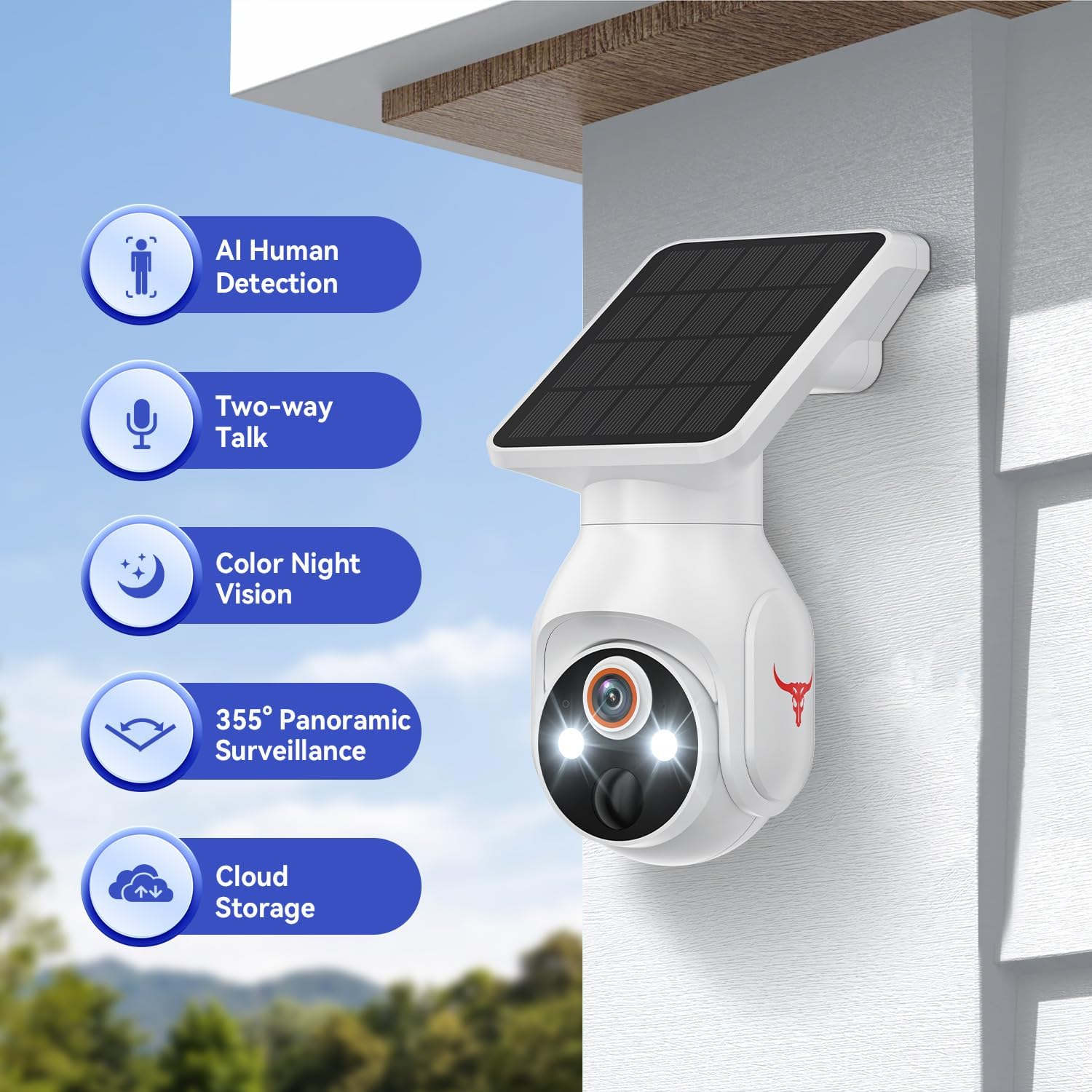 Caméra de Surveillance Wi - Fi 1080p avec Panneau Solaire – Blazique - Serrures connectée, intelligentes et sécurisées, iSmartLock.fr