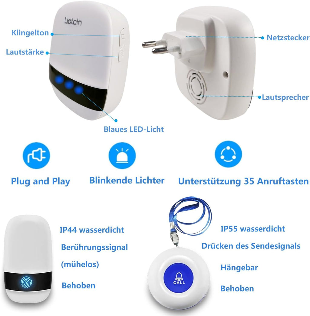 Système d’Alerte d’Urgence LIOTOIN – Bouton d’Alarme Sécurité pour Seniors &amp; Personnes Âgées - Serrures connectée, intelligentes et sécurisées, iSmartLock.fr