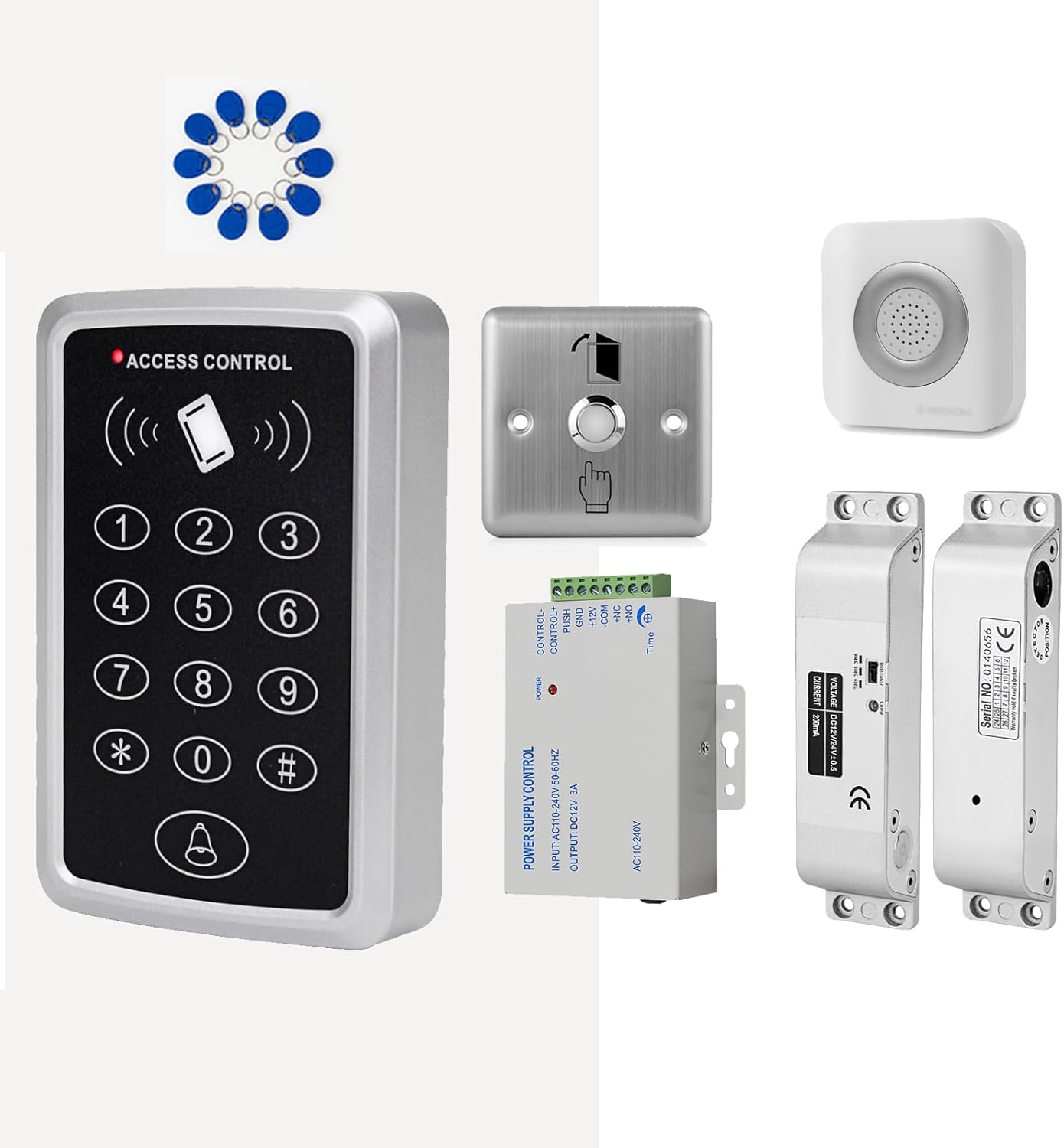 Kit de Contrôle d’Accès RFID – Clavier avec Alimentation 12V, Serrure Électrique - Serrures connectée, intelligentes et sécurisées, iSmartLock.fr