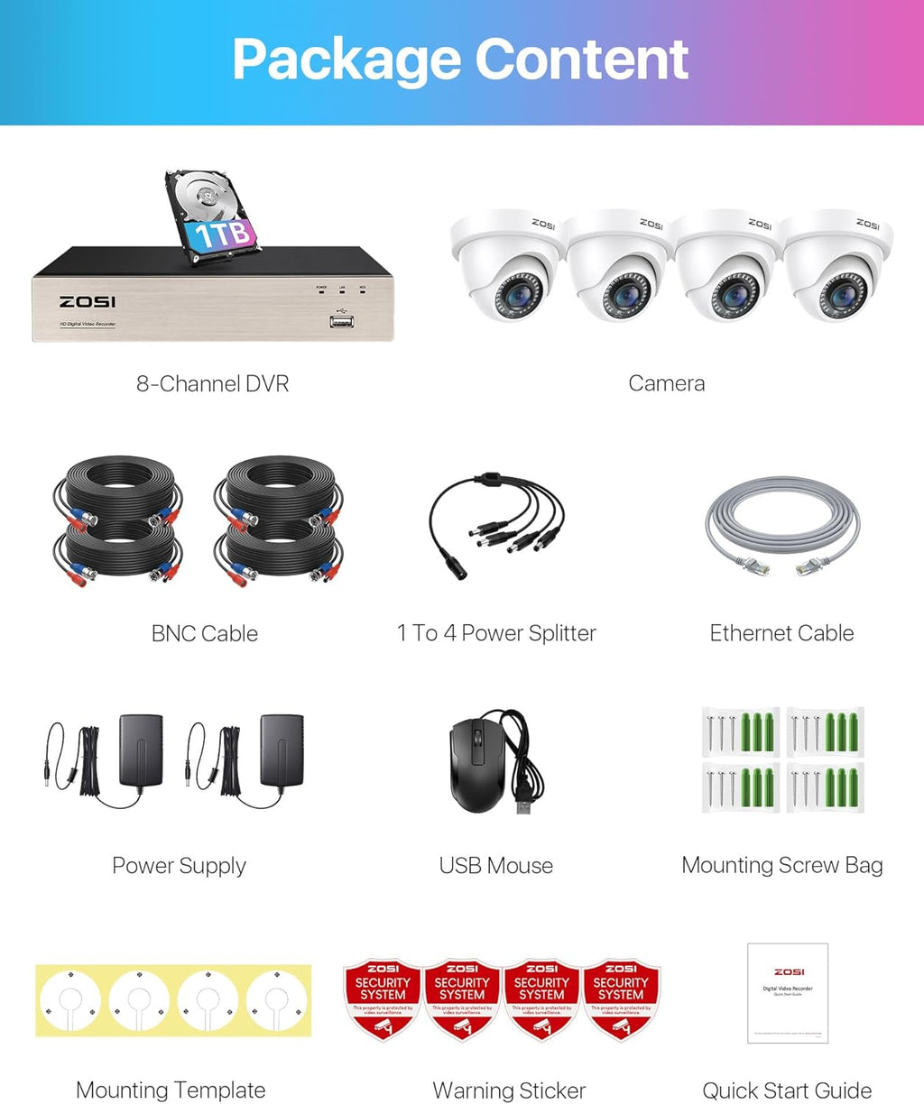 Système de Vidéosurveillance 8 Canaux 1080p – 4 Caméras Extérieures Étanches - Serrures connectée, intelligentes et sécurisées, iSmartLock.fr