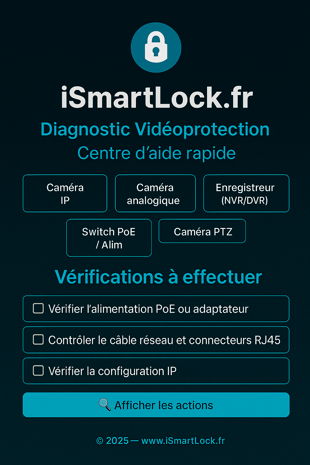 iSmartLock Diagnostic Vidéoprotection - Serrures connectée, intelligentes et sécurisées, iSmartLock.fr